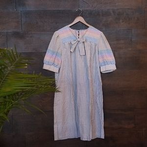 Vintage 70s Striped Smock Dress